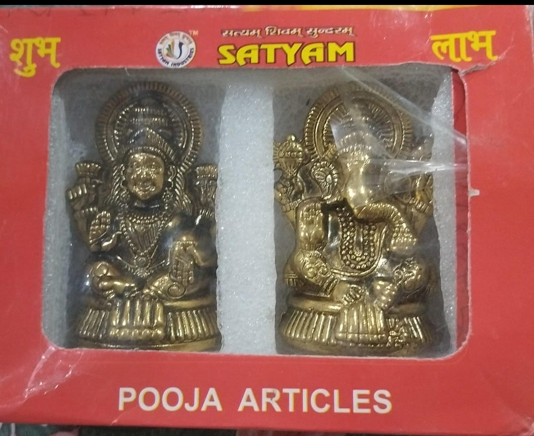 Laxmi Ganesh Metal Idol – Prosperity, Wisdom & Divine Blessings