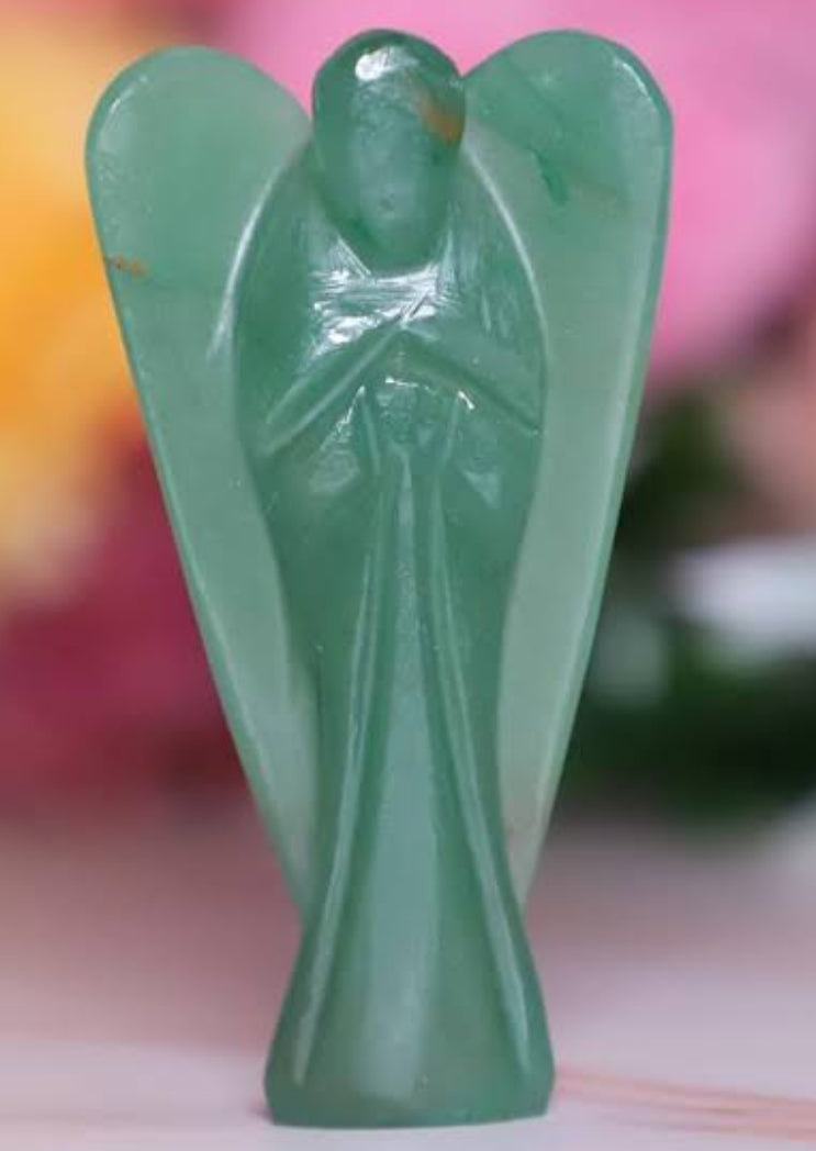 Green Aventurine Angel – Crystal Healing & Luck Symbol