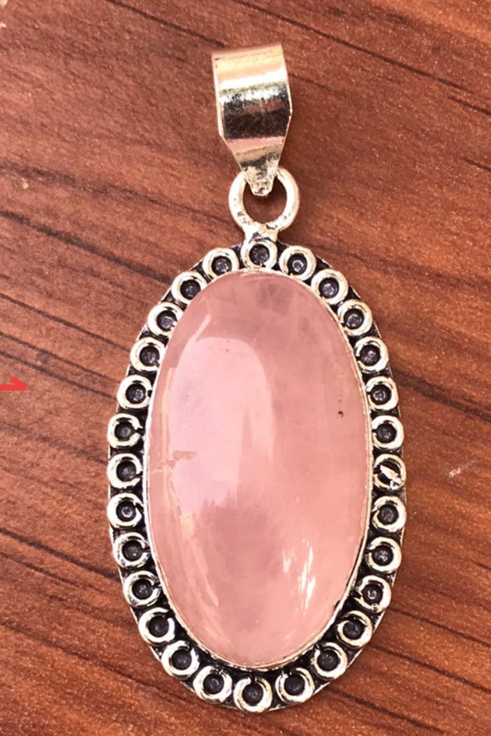Rose Quartz Oval Pendant – Love & Harmony Crystal Jewelry