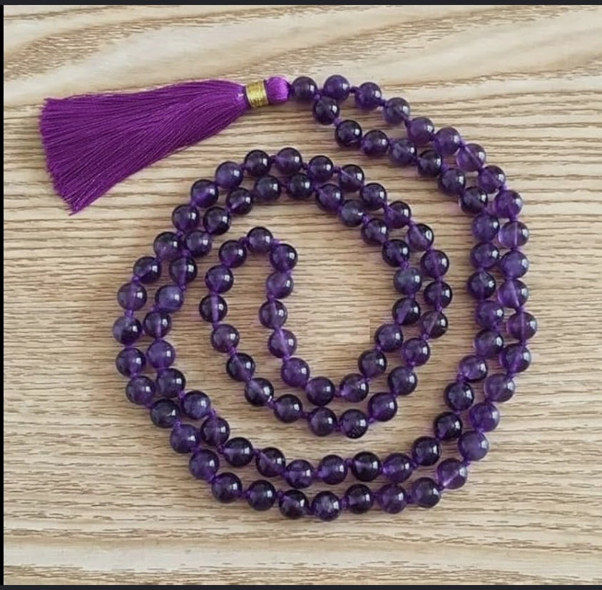 Amethyst Mala – Calm, Clarity & Spiritual Protection