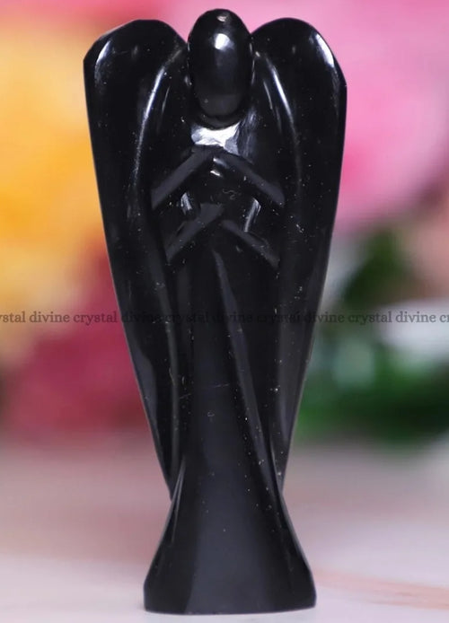 Black Tourmaline Angel – Protection • Grounding • Negative Energy Shield