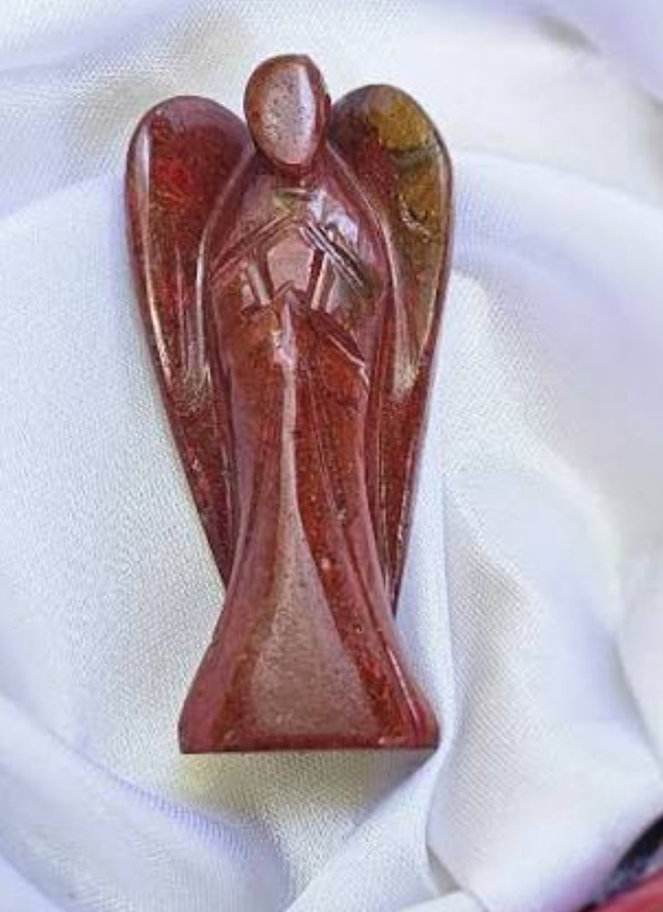 Red Jasper Angel – Strength, Stability & Grounding Crystal Figurine
