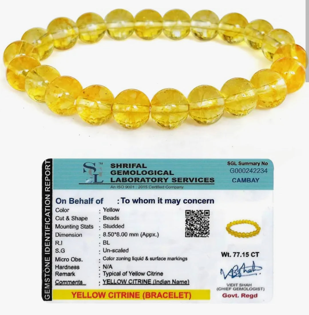 Citrine Bracelet with Certificate