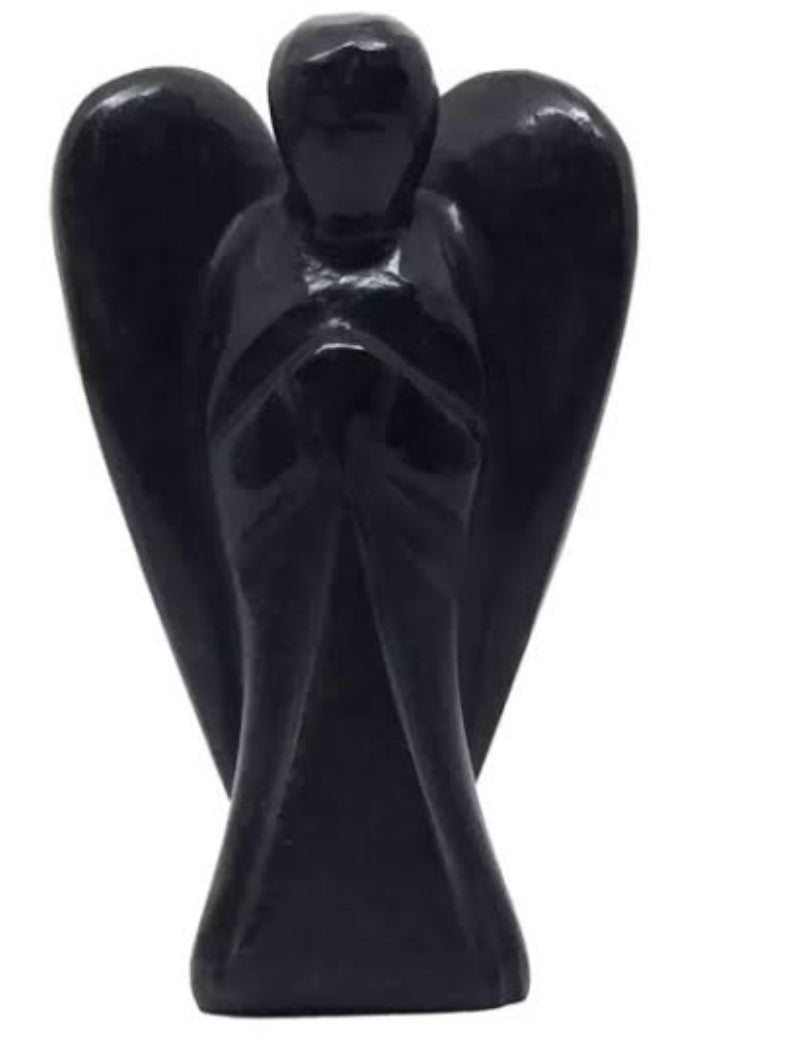 Black Tourmaline Angel – Protection • Grounding • Negative Energy Shield